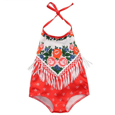2017 New Summer Newborn Baby Girl Tassel Floral Romper Backless Princess Kids Jumpsuit Outfit Sunsuit Clothes 2017 New Summer Newborn Baby Girl Tassel Floral Romper Backless Princess Kids Jumpsuit Outfit Sunsuit Clothes