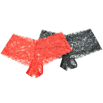 Angelina Crotchless Cheeky Boxers with Floral Lace Design (2-Pack)