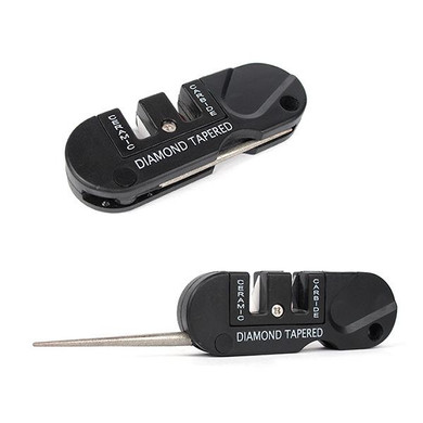 2016 New Three Stages Ceramic Carbide Diamond Knife Sharpener Pocket Outdoor EDC Tool Fish Hook Professional Sharpening Stone