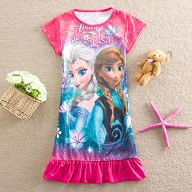 2016 New Summer Kids Elsa Cinderella Dresses For Girls Vintage Baby Dress Snow Queen Anna Party Princess Clothes Nightgown