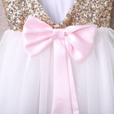 2016 New Summer Girls Dress Princess Kids Wedding Dresses Sequins Girls Clothes Kids Clothing Christmas Children Party Costume