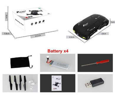 Recommend Top X20 RC Selfie Pocket Mini Drone Quadcopter Helicopter With Wifi Fpv Camera VS jxd 523 jjrc h37 h31 syma x5c x5sw