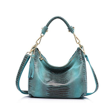 REALER brand women genuine leather bags female serpentine pattern shoulder bag  high quality ladies handbag with tassel