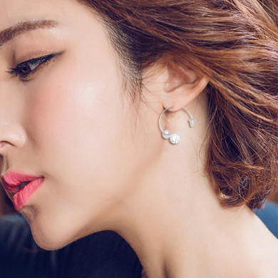 Real round freshwater pearl earring for women,925 sterling silver pearl earrings girls jewelry stylish anniversary birthday gift