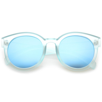 Retro Round Translucent Mirrored Lens Sunglasses C255