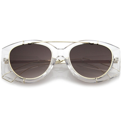 Retro Modern Translucent Round Aviator Sunglasses C328