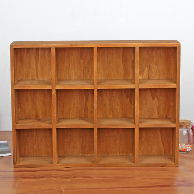 Retro Large Wood Storage Box 12 Grids Jewelry Organizer Home Wooden Wall Hanging Box Storage Box Wall Hanger Organizadores