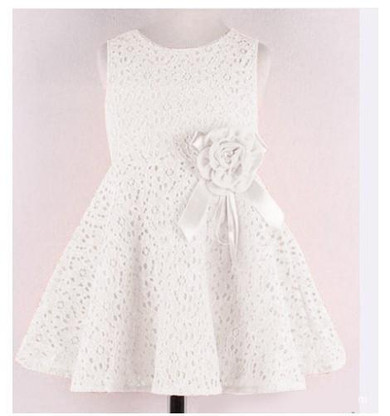 2017 summer new girl dress/Elegant princess dress with flower/Fashion lace 3 colos dress