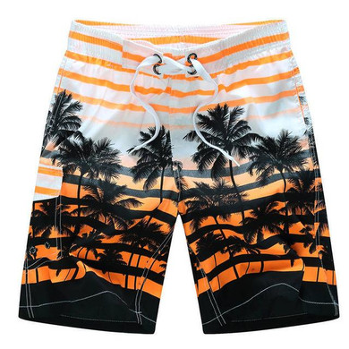 2017 New Men Shorts Brand Summer Printing Casual Clothing Coconut Trees Swimwears Male Beach Shorts Men's Seaside Board Shorts