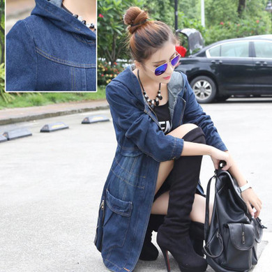 2017 New Long Jackets For Women Long Sleeve Plus Size Jean Jacket Woman Fashion Slim New Loose Denim Jacket Coats Denim Hoodies