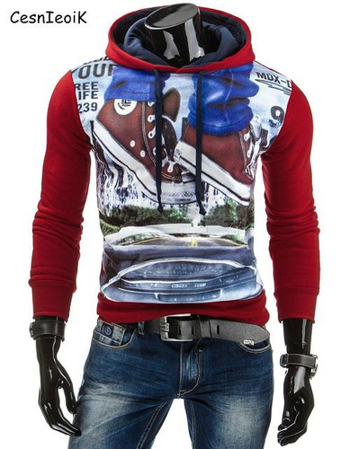 2017 new fashion Sweatshirt men hit color men hoodies hip hop 3D Print hoodies slim freeshipping tracksuit