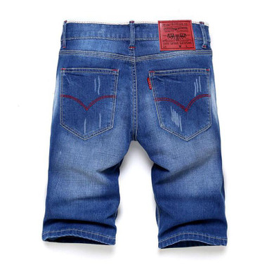 2017 New fashion mens short jeans cotton summer style shorts thin breathable denim shorts men jeans light blue