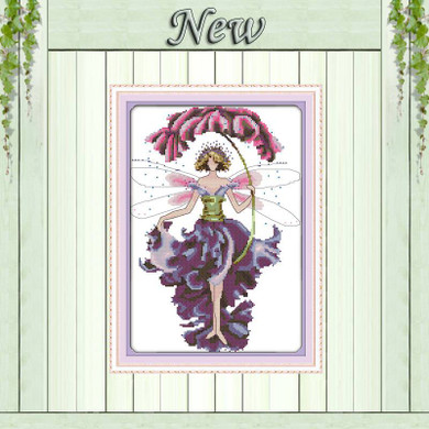 Flower fairy angel beauty girl diy painting Counted Printed on canvas DMC 11CT 14CT Cross Stitch kits Needlework Sets embroidery