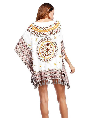 Floral Tasseled Loose Blouses&Shirts Tops