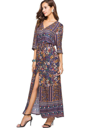 Floral Split-side Bohemia Maxi Dress