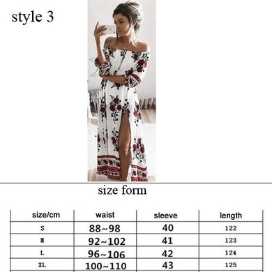 Floral Print Dress Off The Shoulder Slit Maxi Dress 2017Women Summer Chiffon Long Dress Blusas Feminina Sleeveless Slit Vestidos