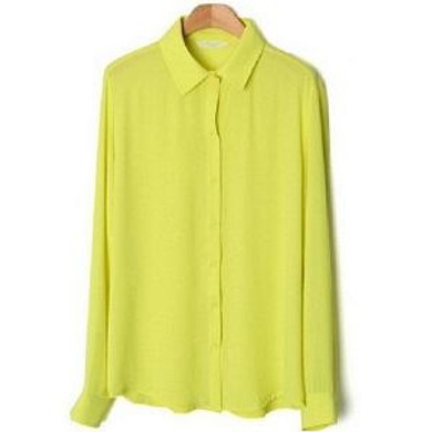 2016 New Long-sleeve Shirt 5 Solid Women Blouses Button Color Female Chiffon blouse Women's Slim Clothing blusas feminina