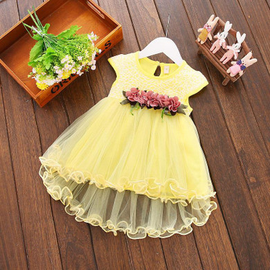 2017 Summer Princess Baby Girls Floral Dress Toddler Kids Tutu Ball Gown Party Dresses One Pieces Children Clothes