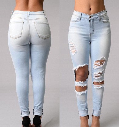 2016 New Arrive Autumn Sexy Women Denim Skinny Pants High Waist Stretch Jeans Slim Pencil Trousers