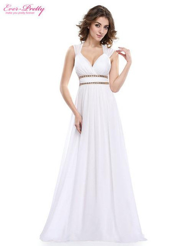 Ever Pretty Evening Dresses EP08697 Women's Elegant Sexy Navy Blue and White V-neck Long Evening Dresses 2017 New