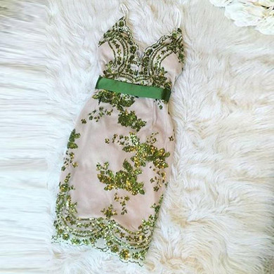 Evening Party Elegant Sequin Women Dress Sexy V Neck Green Short Bodycon Dress Short Beach Women Summer Dress 2016 Mesh Vestidos