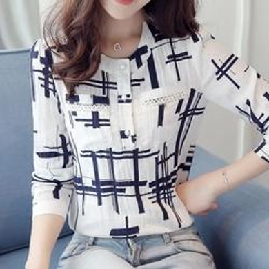 EveingAsky Elegant Striped Shirts Women Chiffon Tops Women's Blouses 2016 Spring Women Blouses Office Lady Large Size 3XL