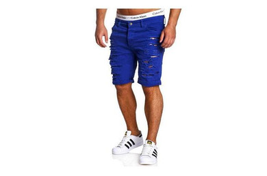 Envmenst 2017 Summer Men Casual Jean Shorts New Fashion Knee Length Ripped Pockets Men Denim Shorts Hole washed Beach shorts