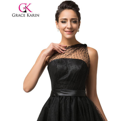 Grace Karin Women Ball Gowns Long Evening Dresses 2017 Vestido de festa Soft Tulle Sexy One Shoulder Party Formal Dresses