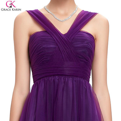 Grace Karin Purple Evening Dresses Long New Arrival Formal Dress Violet Wedding Evening Gowns Robes De Soiree Abendkleider 2017