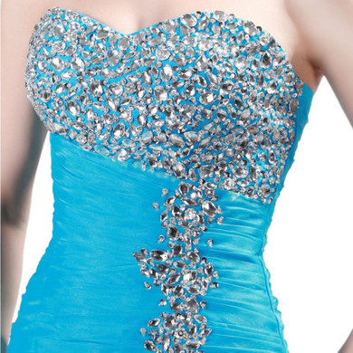 Grace Karin Prom Dresses Mermaid Bandage Strapless Organza Beading Sequined Ruffle Split Wedding Party Long Prom Dress 2017