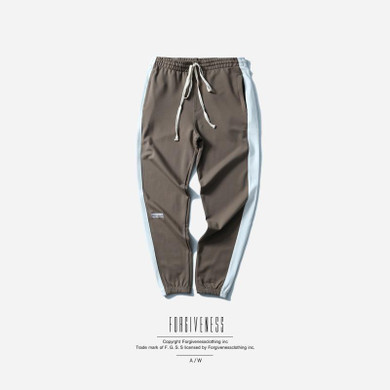 FORGIVENESS C571 New Men Fitness Casual Pants Straight Men Casual Baggy Jogger Trousers Soft Cotton Solid Fitted Bottoms Pants