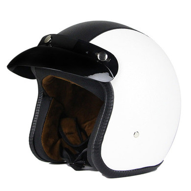 Vintage motorcycle helmet scooter cruiser chopper vespa helmets leather 3/4 open face