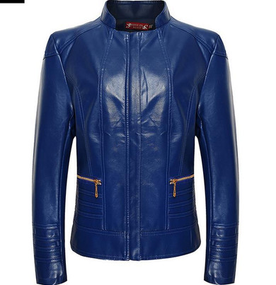 2016 Spring and Autumn fashion  stand short PU leather coat motorcycle coat women jacket plus size 6xl