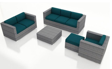 2016 Sofa Furniture 5 Piece Weathered Stone Outdoor Wicker Patio Sofa Set