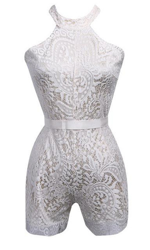 2016 Sexy Women Lace Playsuit Evening Party Summer Ladies Jumpsuit Short