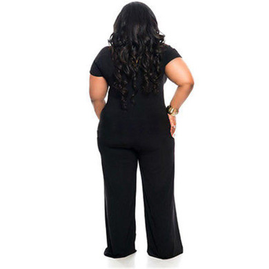 2016 Sexy Women Deep V neck Jumpsuit Romper Playsuit Party Clubwear Big Plus Size Oversize XXXL Black and Blue American