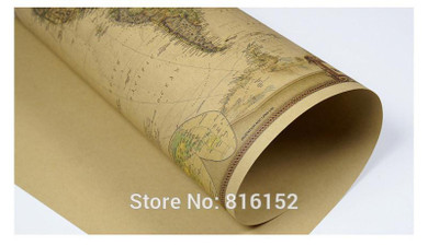 2016 Rushed Classic World Map English For Retro Kraft Paper Poster Decorative Painting Core Vintage Greeting Card