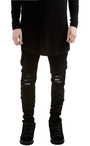 2016 Ripped Jeans Men Destroyed Denim Jeans With Holes Denim Skinny Slim flexible Jean Scratched Biker Jeans Elastic pants