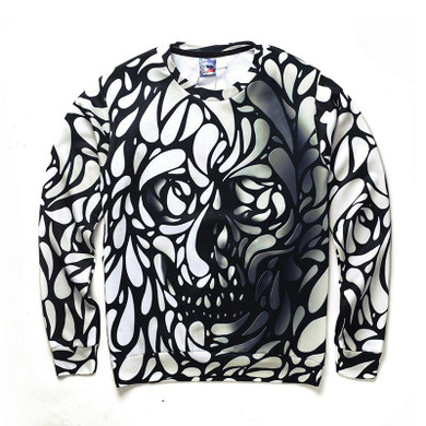 2016 New Hot 3D Sweatshirts Men Long Sleeve Thin Hoodies Good Casual Sweatshirt skull Digital Printing Size S-XXL