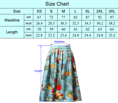 High Waist Retro Black and White Polka Dot Swing Skirt
