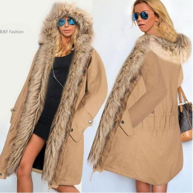 2016 New Fashion Women Parkas Winter Jacket Female Plus Size Coat Faux Fur Hooded Overcoat Thick Warm Hoodies Fleece Long Coat
