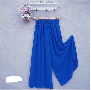2016 New Fashion Lady Wide Leg Chiffon High Waist Pants Long Loose Culottes Trousers Special Designed Stylish Women Pants