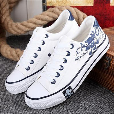 Canvas Shoes Men Spring Autumn New Fashion Casual Men Shoes Lace-Up Muffin Bottom Skull Espadrilles Zapatos Hombre