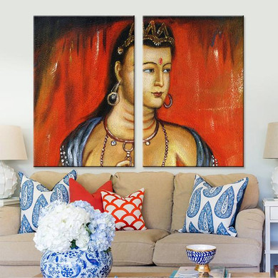 Canvas Painting Modern Decorative Pictures Buddha Wall Art Decoration Posters and Prints for Living Room Bedroom Home Decor 2pcs