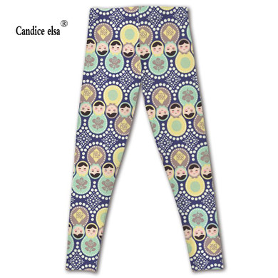 CANDICE ELSA women leggings workout legging fitness female pants elastic dollface printed sexy trousers plus size wholesale