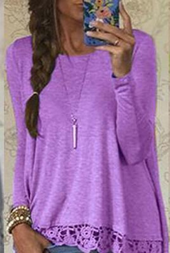 2017 Blouse  5 Colors Fashion Women Long Sleeve  Casual Tops Sexy Lace Crochet  Shirts Plus Size Female Womens Tops And Blouses