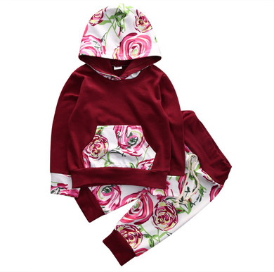 2016 Cute Floral Baby Girl Clothes Autumn Infant Bebes Hooded Sweatshirt Top+ Pant 2pcs Outfit Bebek Giyim Clothing Set 2016 Cute Floral Baby Girl Clothes Autumn Infant Bebes Hooded Sweatshirt Top+ Pant 2pcs Outfit Bebek Giyim Clothing Set