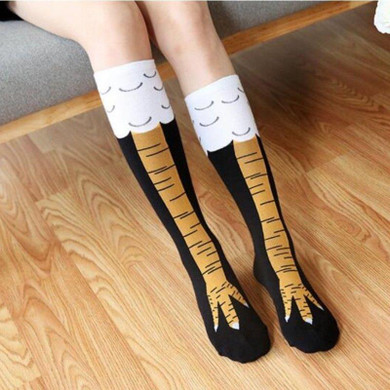 2016 creative socks with chicken print toe Trendy Women fashion Thigh High Sale Chicken Toe Feet Ladies Creative Socks Mens Thin