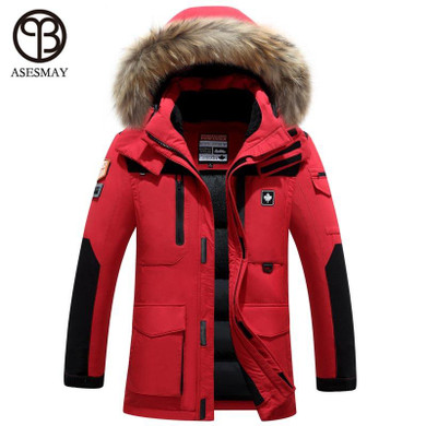 2016 Brand Down Jacket Men Winter White Duck Down Coat Military Hooded Coat Natural Raccoon Thick Warm High Quality Men Parkas