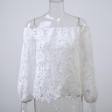 2016 Black Sexy Club Off Shoulder Hollow Out Women Blouses Summer Beach Style Long Sleeve Party Girls Blusas Shirts Tops